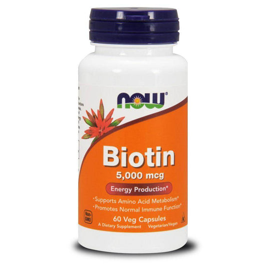 NOW Foods Biotin 5000mcg [60 Caps], General Health, NOW Foods, HealthTwin Supplements & Vitamins