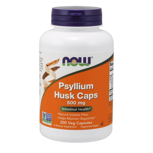 NOW Foods Psyllium Husk Caps 500mg [200 Caps], General Health, NOW Foods, HealthTwin Supplements & Vitamins